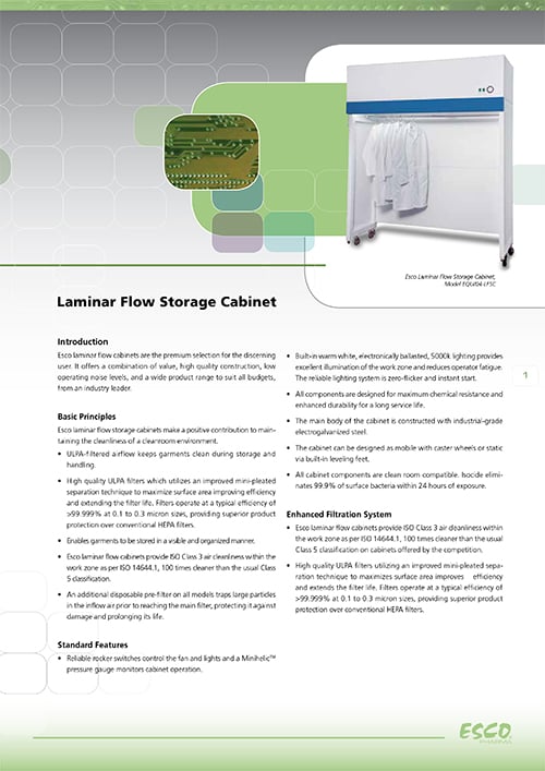 Esco Garment Storage Cabinet Brochure​